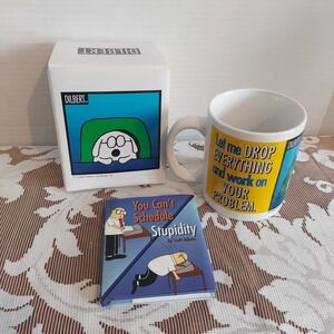 Dilbert Dogbert Coffee Mug and Book Set You Cant Schedule Stupidity M1337 Boxed